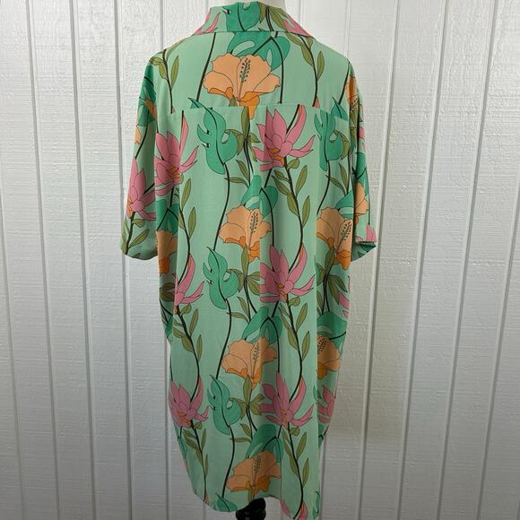 Lulus Short Sleeve Mini Shirt Dress Women Garden Green Preppy Spring Size XL - Picture 7 of 8